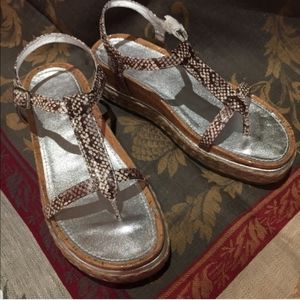 Donald J. Pliner metallic snake print sandals